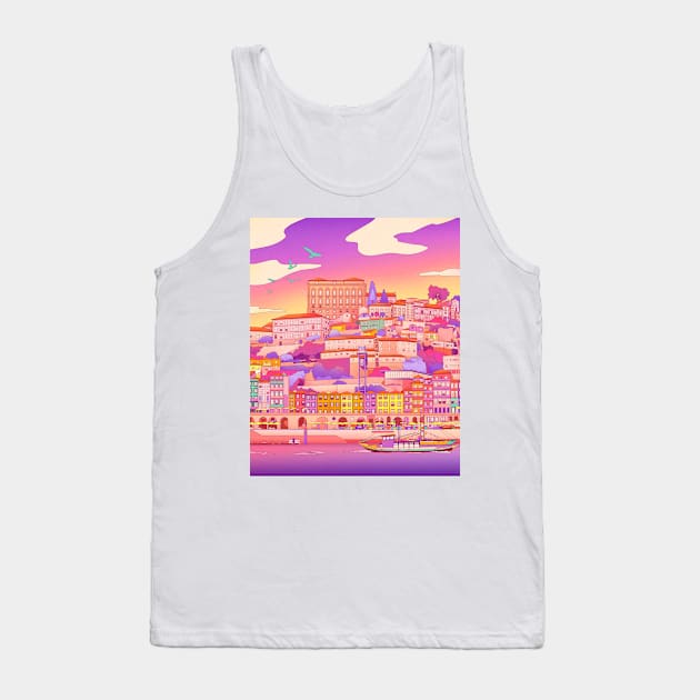 Porto by the river Tank Top by Camila Illustration